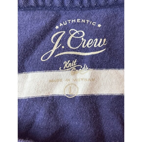 J.Crew Mens Striped Crewneck T-Shirt Navy/White Cotton Size L - Picture 12 of 12